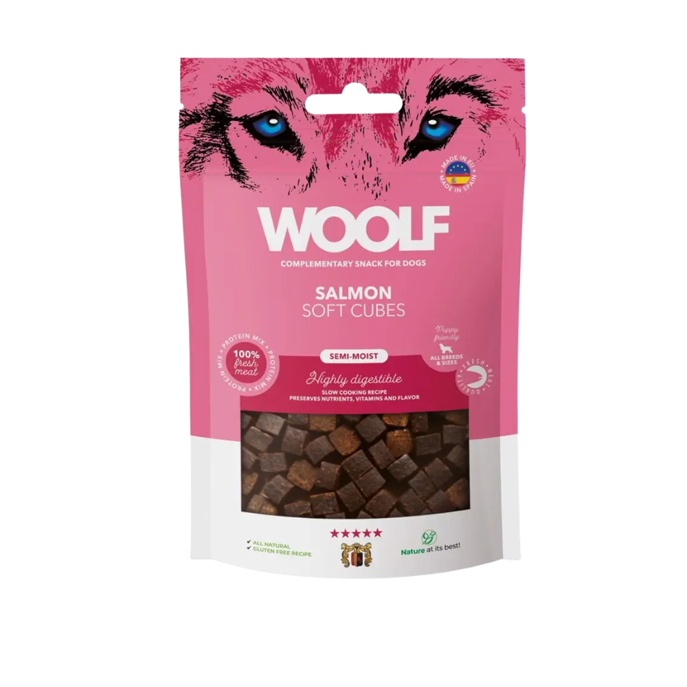 Woolf Soft Cubes Laks, 100g