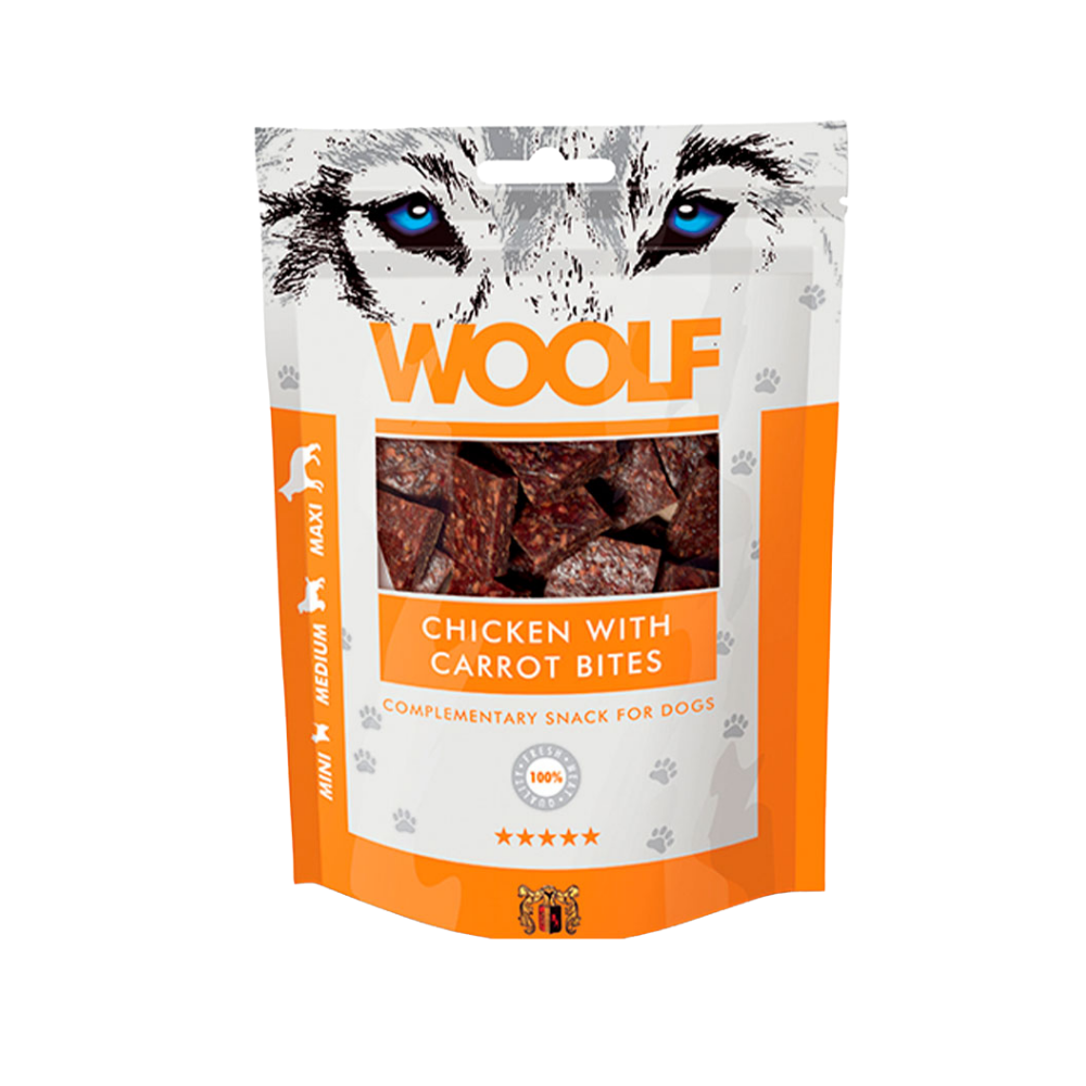 Woolf Kylling Med Gulerods Bidder 100g