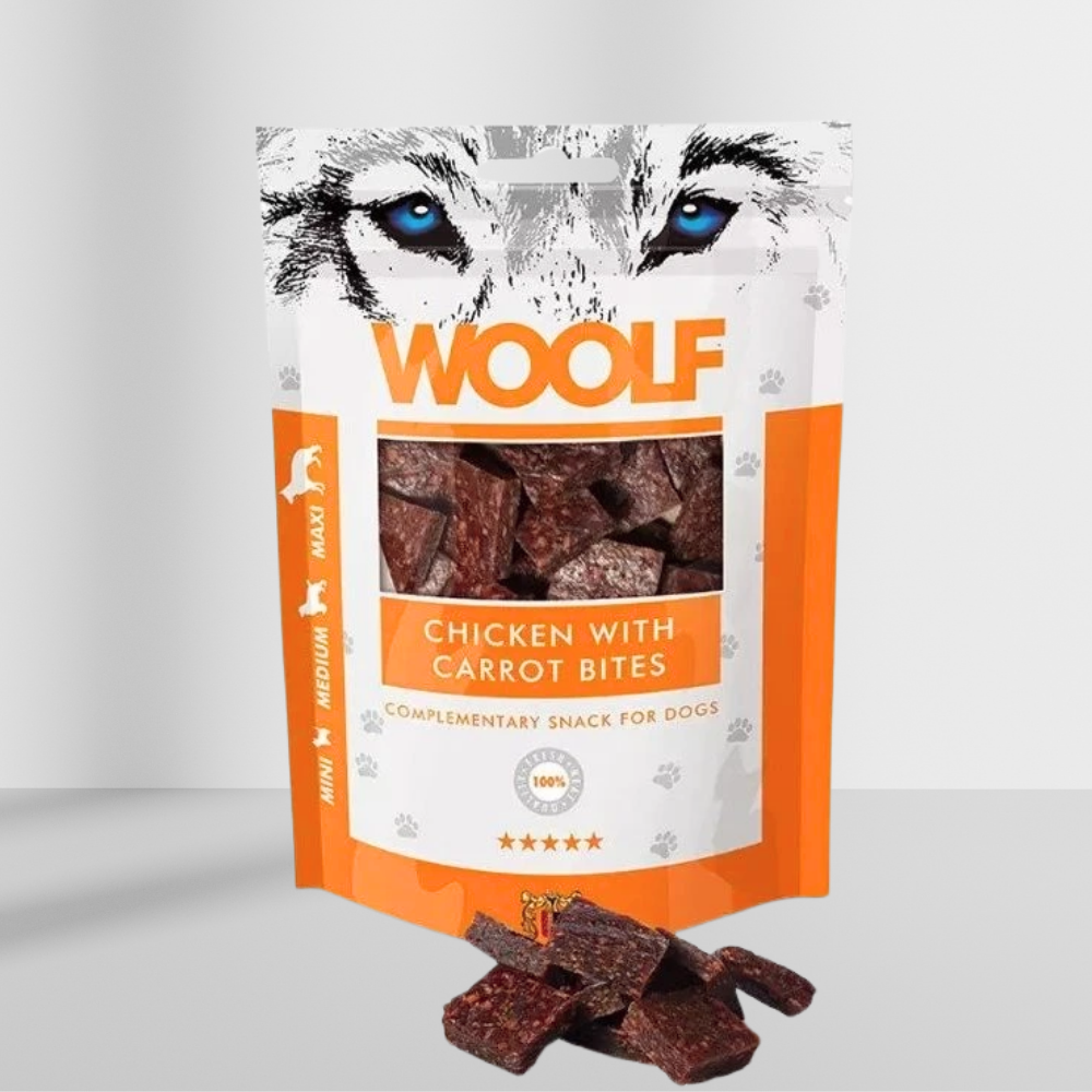 Woolf Kylling Med Gulerods Bidder 100g