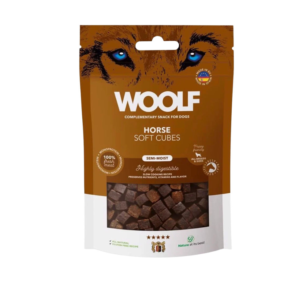 Woolf Soft Cubes Hest, 100g