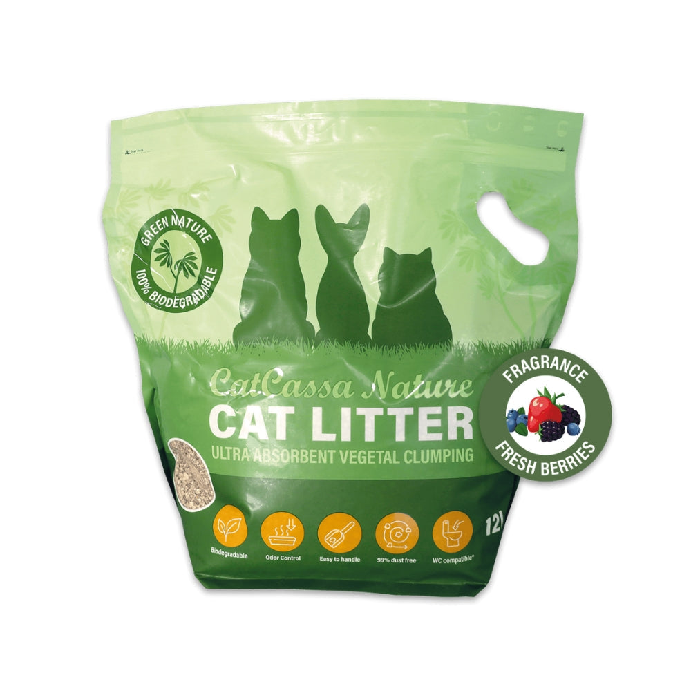 CatCassa Nature kattegrus (Bær) 12 liter