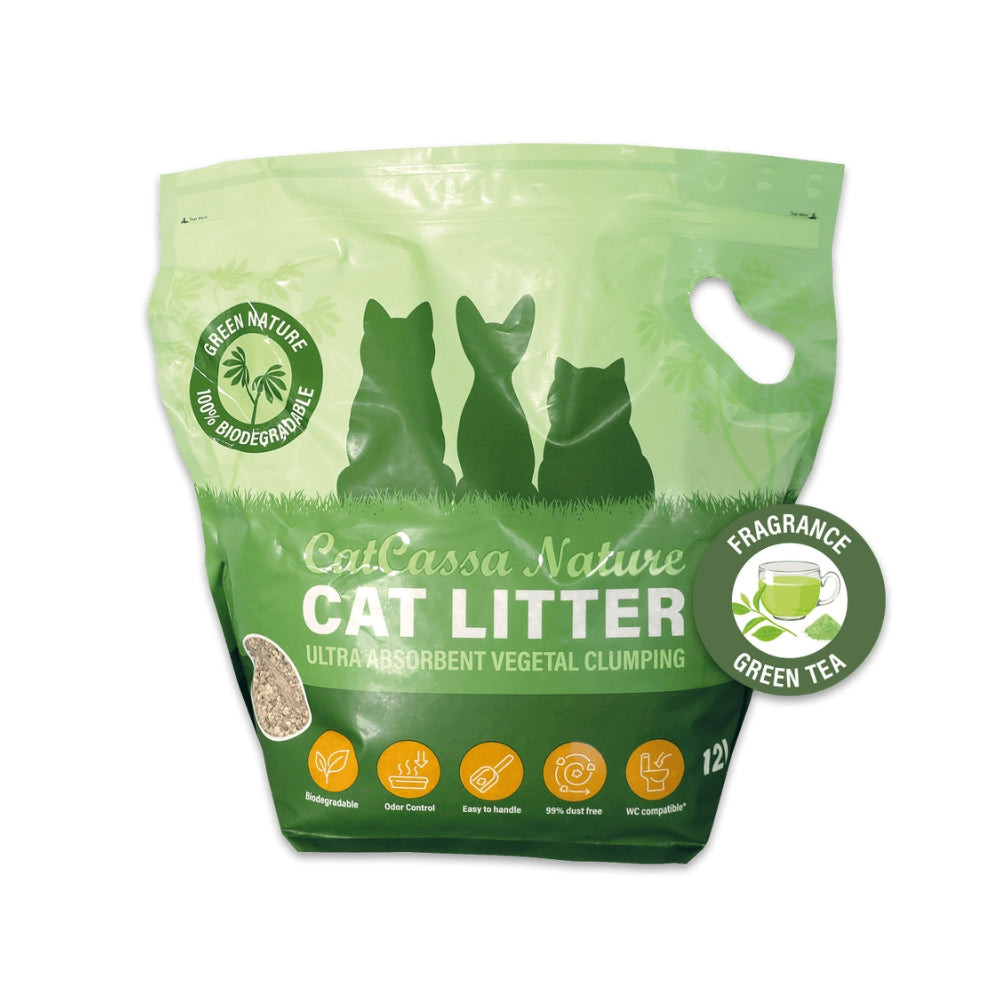 CatCassa Nature kattegrus (Grøn te) 12 liter