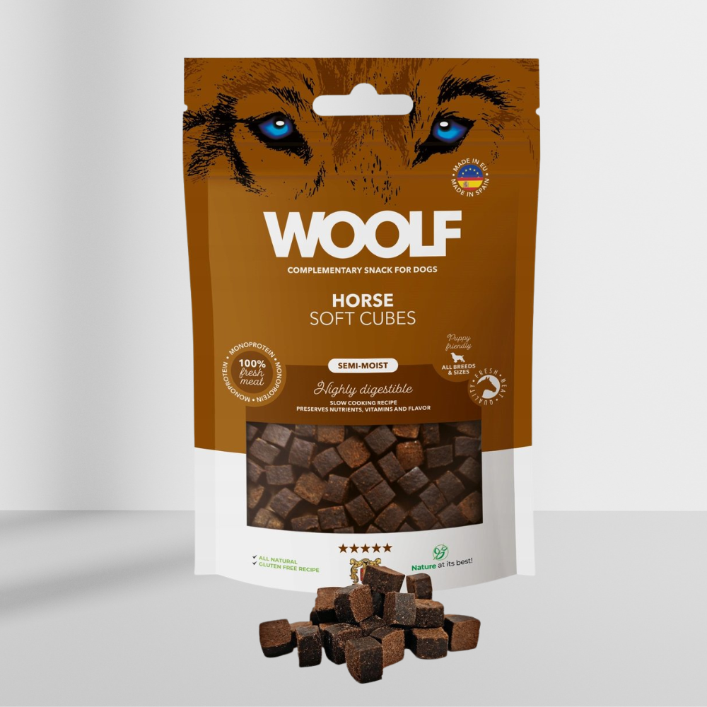 Woolf Soft Cubes Hest, 100g