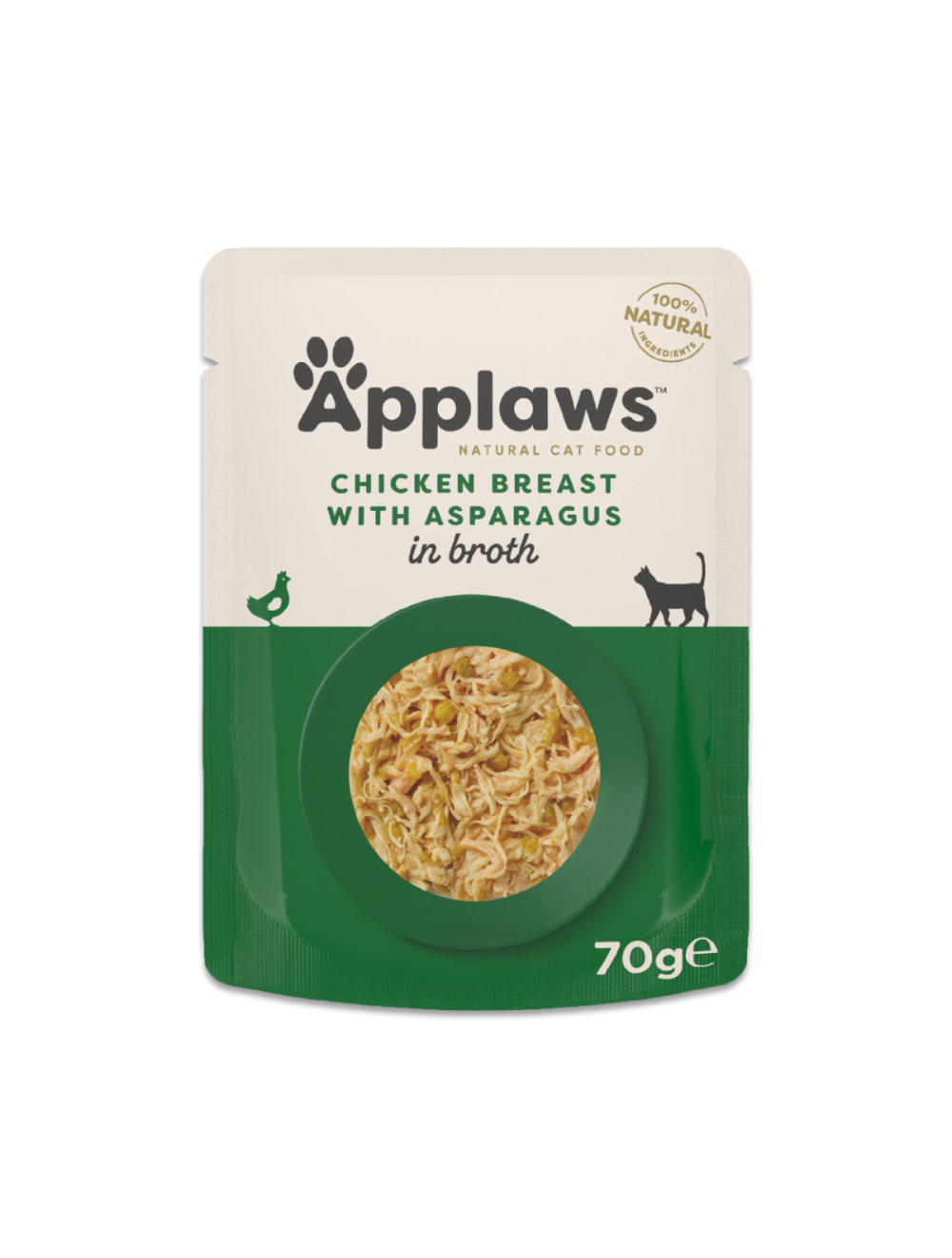 Applaws Kylling & Asparges 70g Pose, Kat