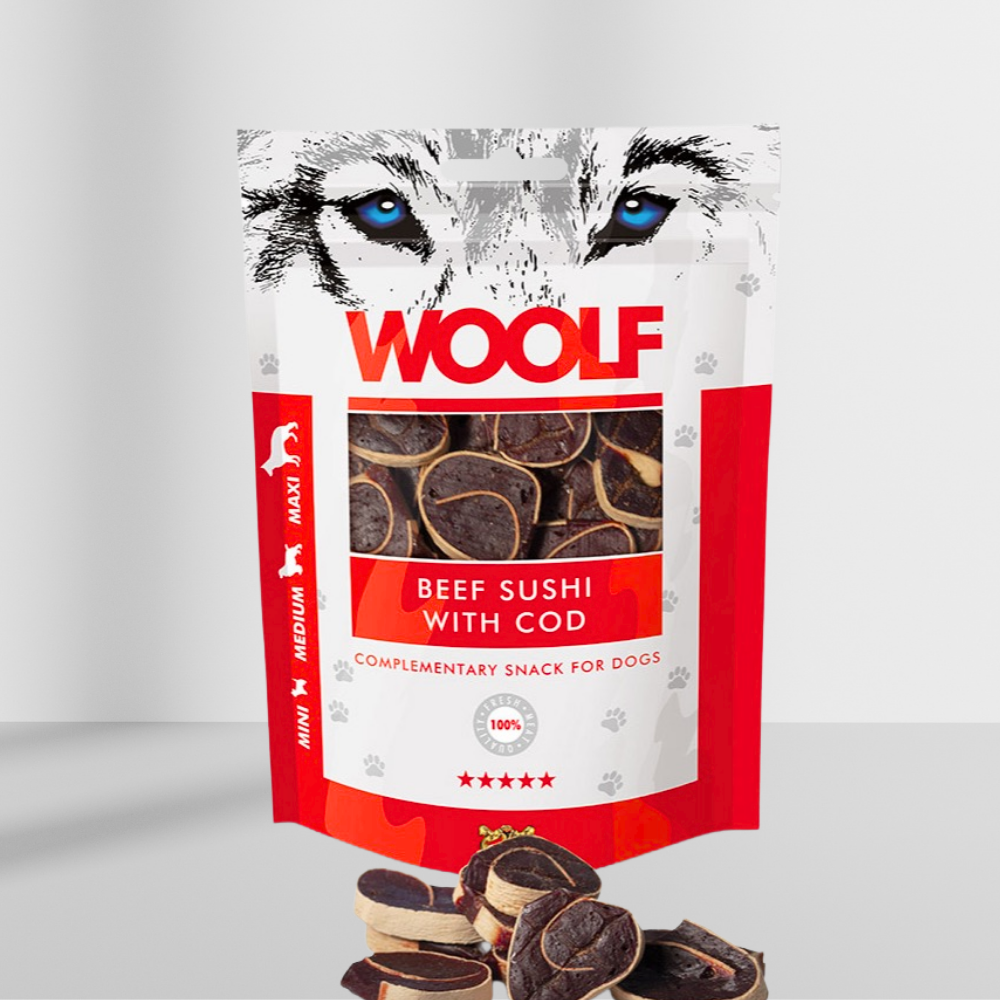 Woolf Beef Sushi with Cod 100g