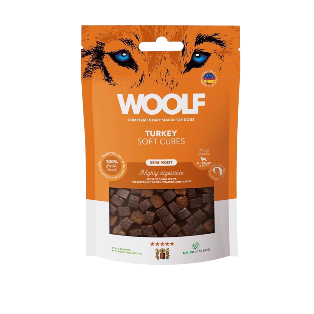 Woolf Soft Cubes Kalkun, 100g